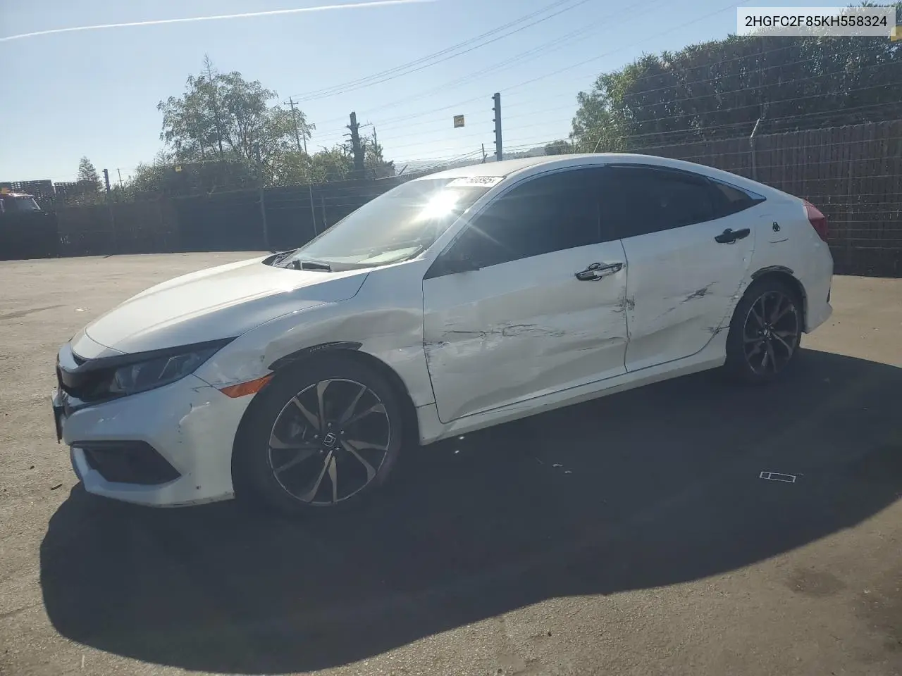 2HGFC2F85KH558324 2019 Honda Civic Sport