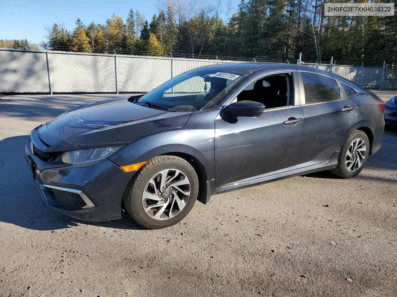 2HGFC2F7XKH038322 2019 Honda Civic Ex