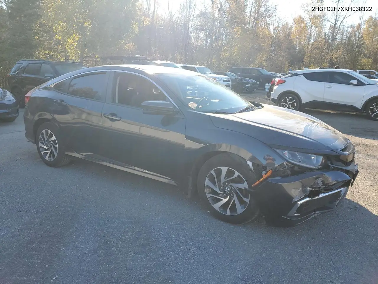 2HGFC2F7XKH038322 2019 Honda Civic Ex