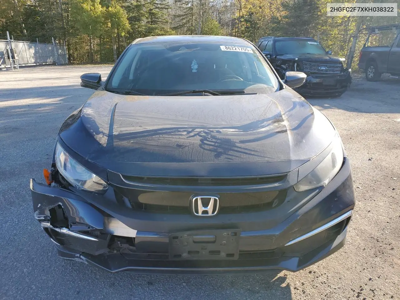 2HGFC2F7XKH038322 2019 Honda Civic Ex