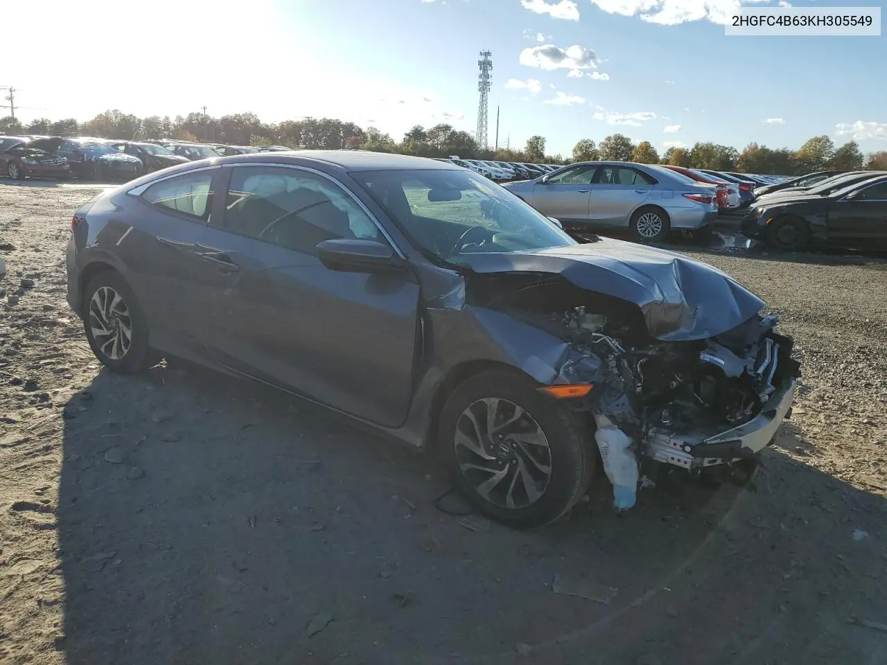 2HGFC4B63KH305549 2019 Honda Civic Lx