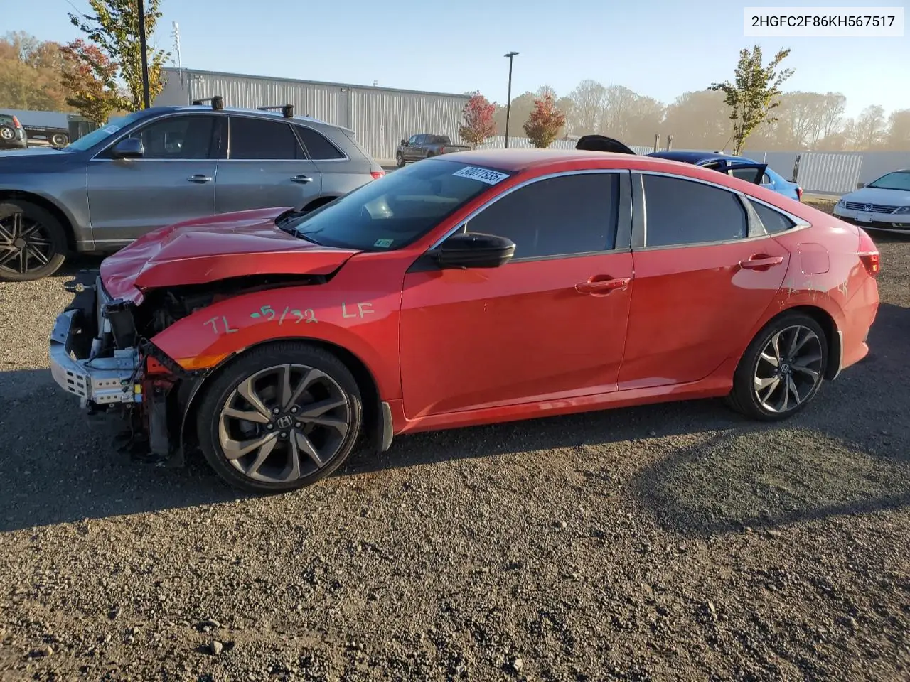 2HGFC2F86KH567517 2019 Honda Civic Sport