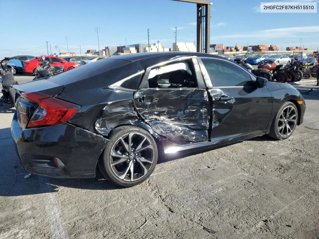 2HGFC2F87KH515510 2019 Honda Civic Sport