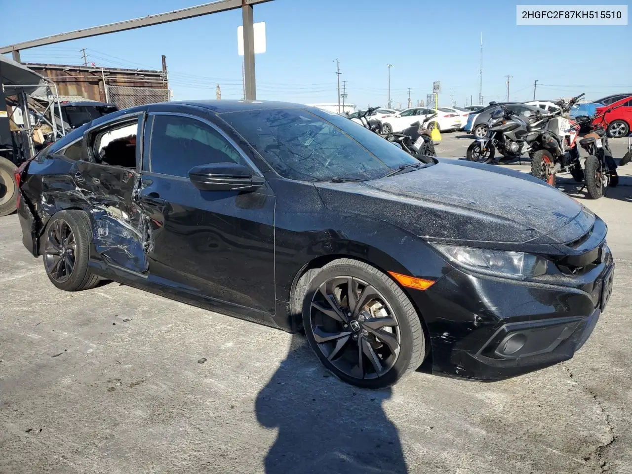 2HGFC2F87KH515510 2019 Honda Civic Sport