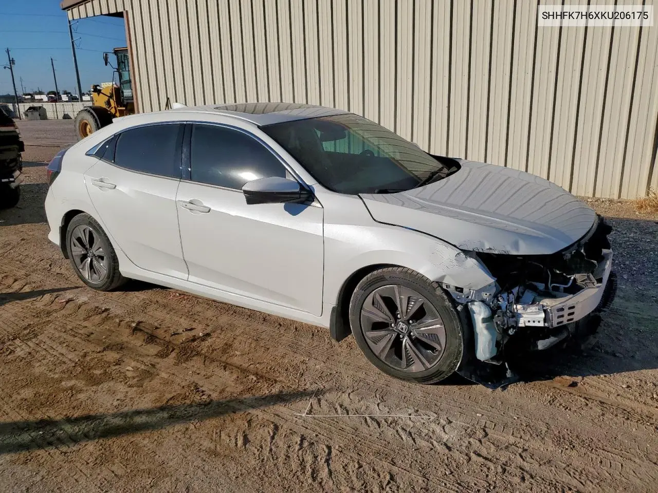 SHHFK7H6XKU206175 2019 Honda Civic Ex