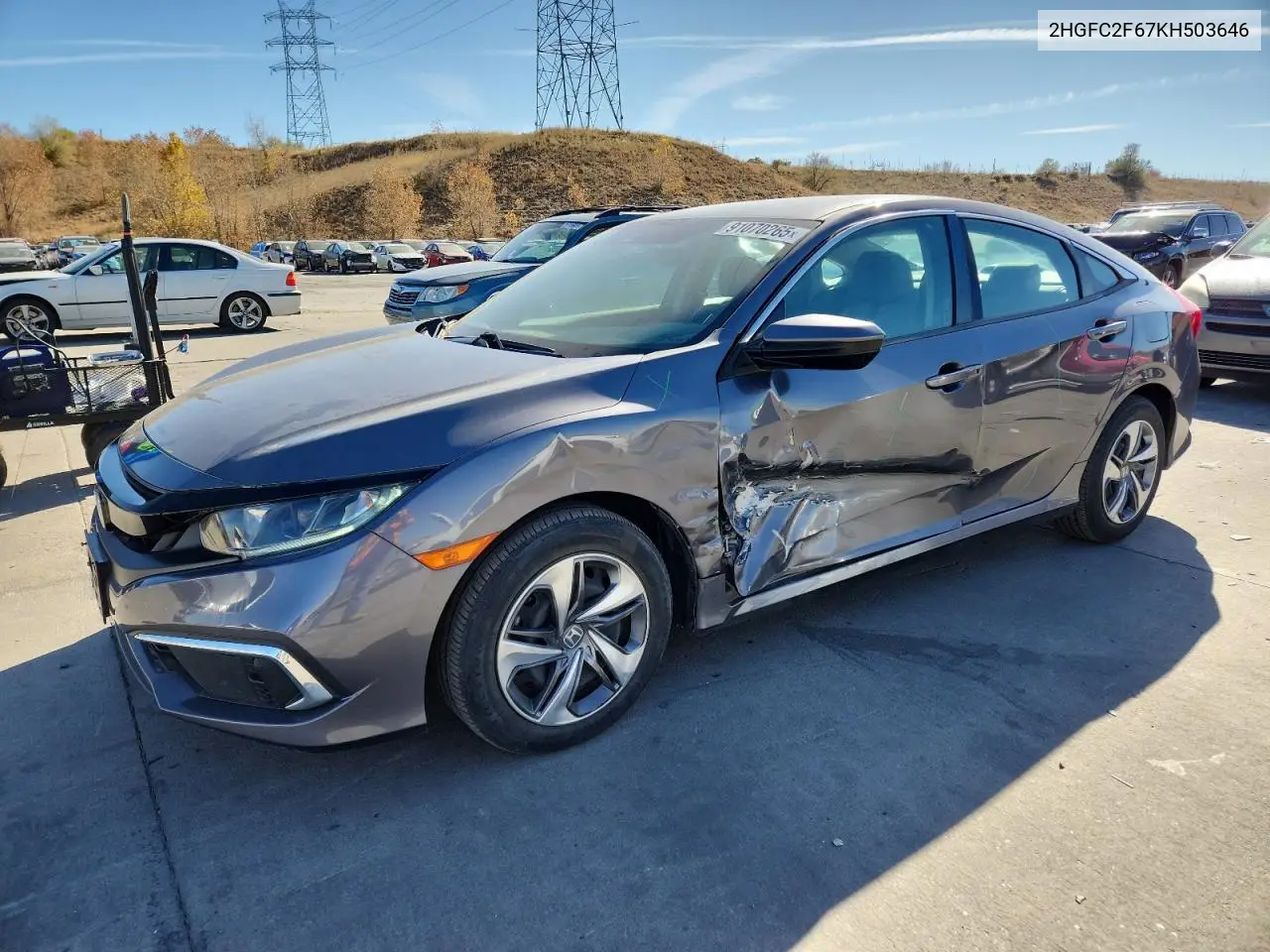2HGFC2F67KH503646 2019 Honda Civic Lx