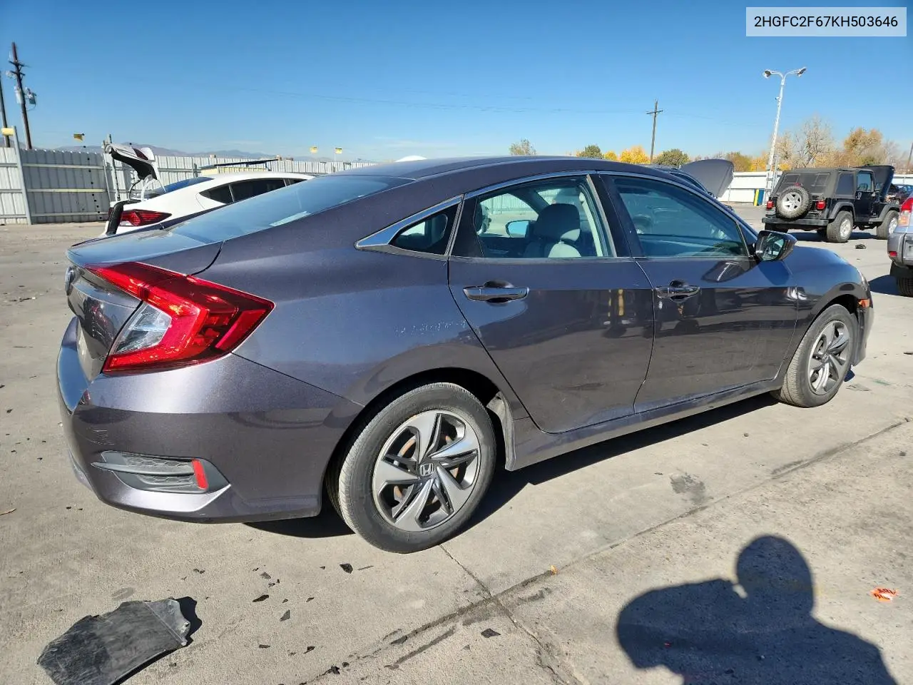 2HGFC2F67KH503646 2019 Honda Civic Lx