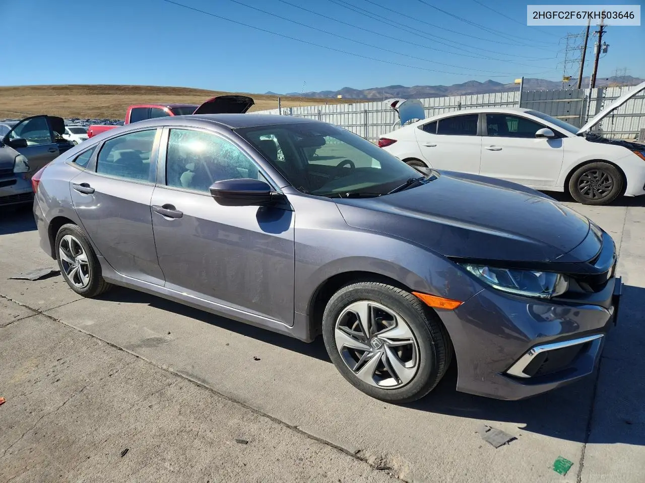2HGFC2F67KH503646 2019 Honda Civic Lx