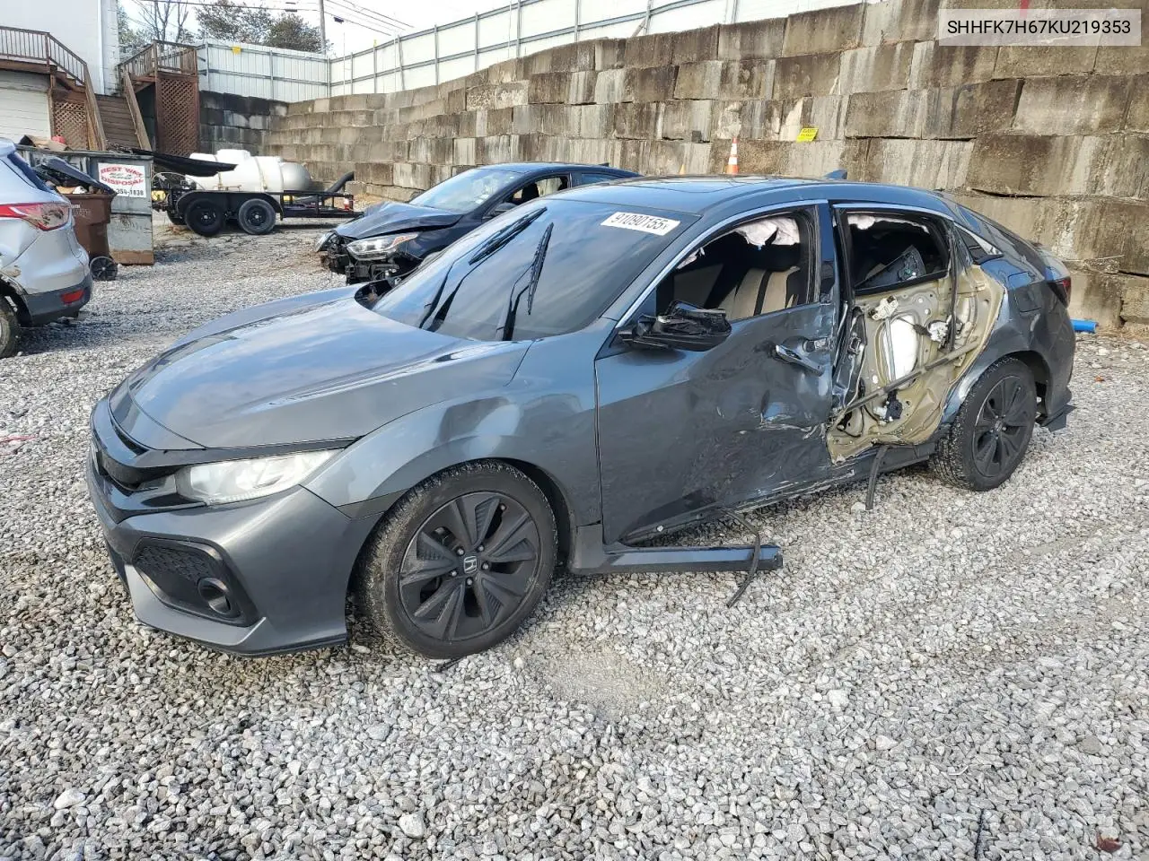 SHHFK7H67KU219353 2019 Honda Civic Ex