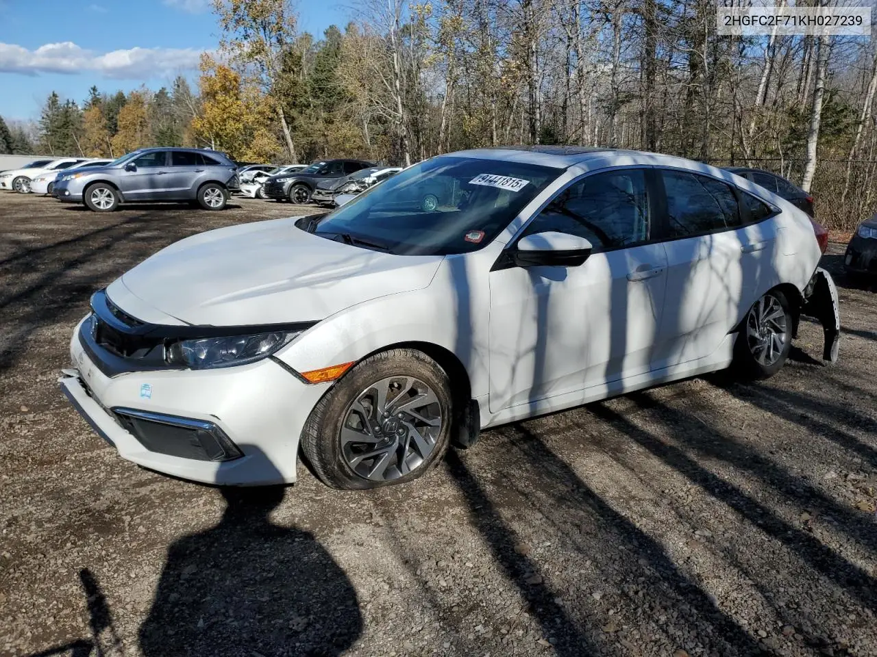2HGFC2F71KH027239 2019 Honda Civic Ex
