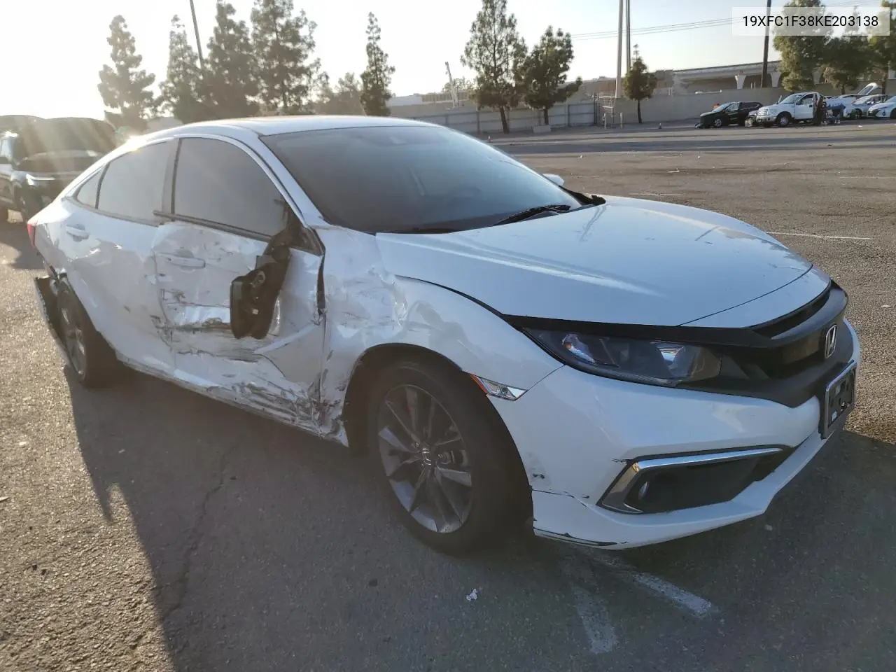 19XFC1F38KE203138 2019 Honda Civic Ex