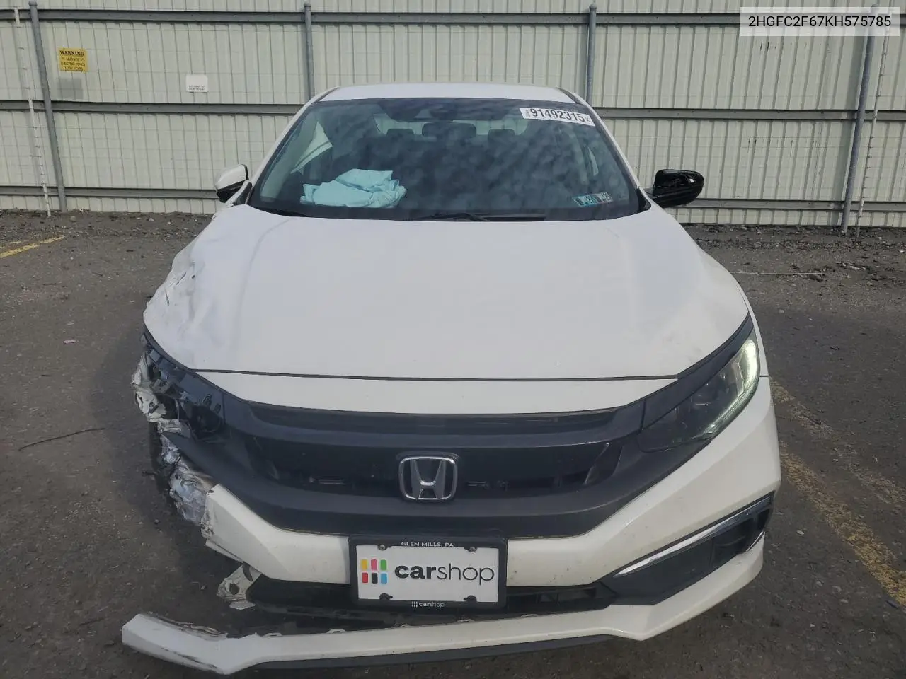 2HGFC2F67KH575785 2019 Honda Civic Lx