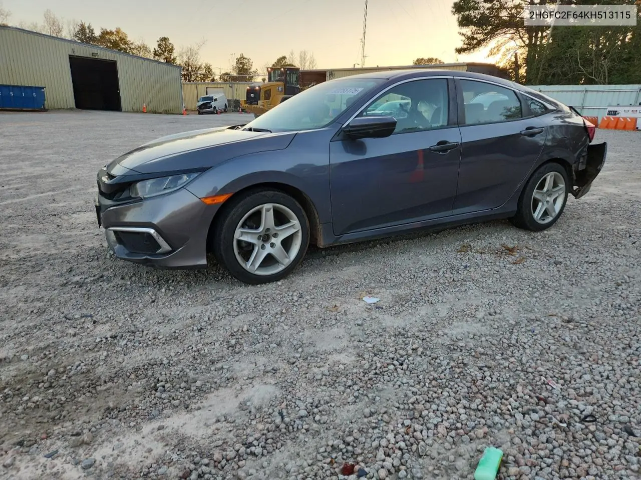 2HGFC2F64KH513115 2019 Honda Civic Lx