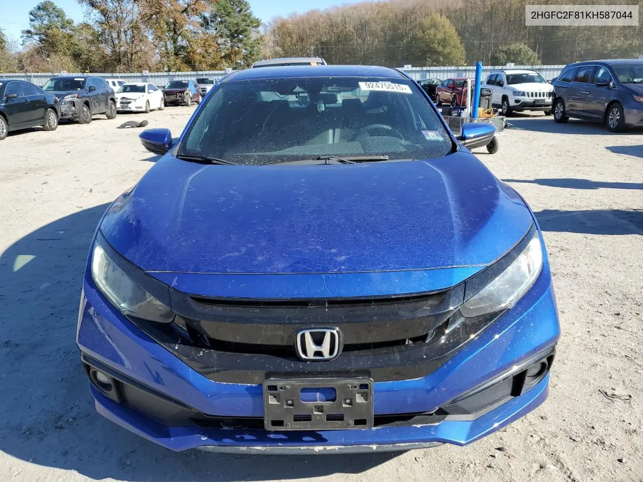 2HGFC2F81KH587044 2019 Honda Civic Sport