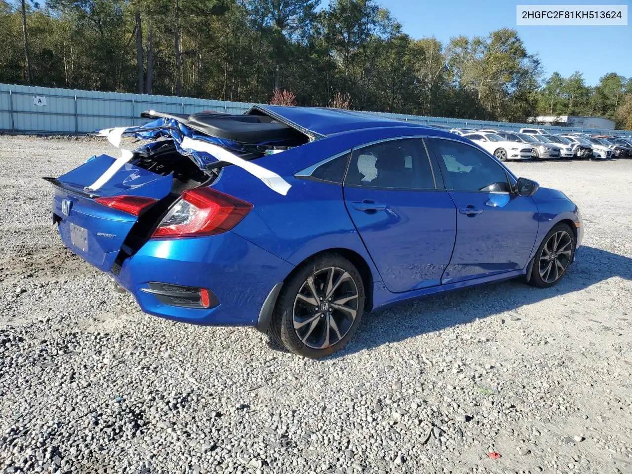 2HGFC2F81KH513624 2019 Honda Civic Sport