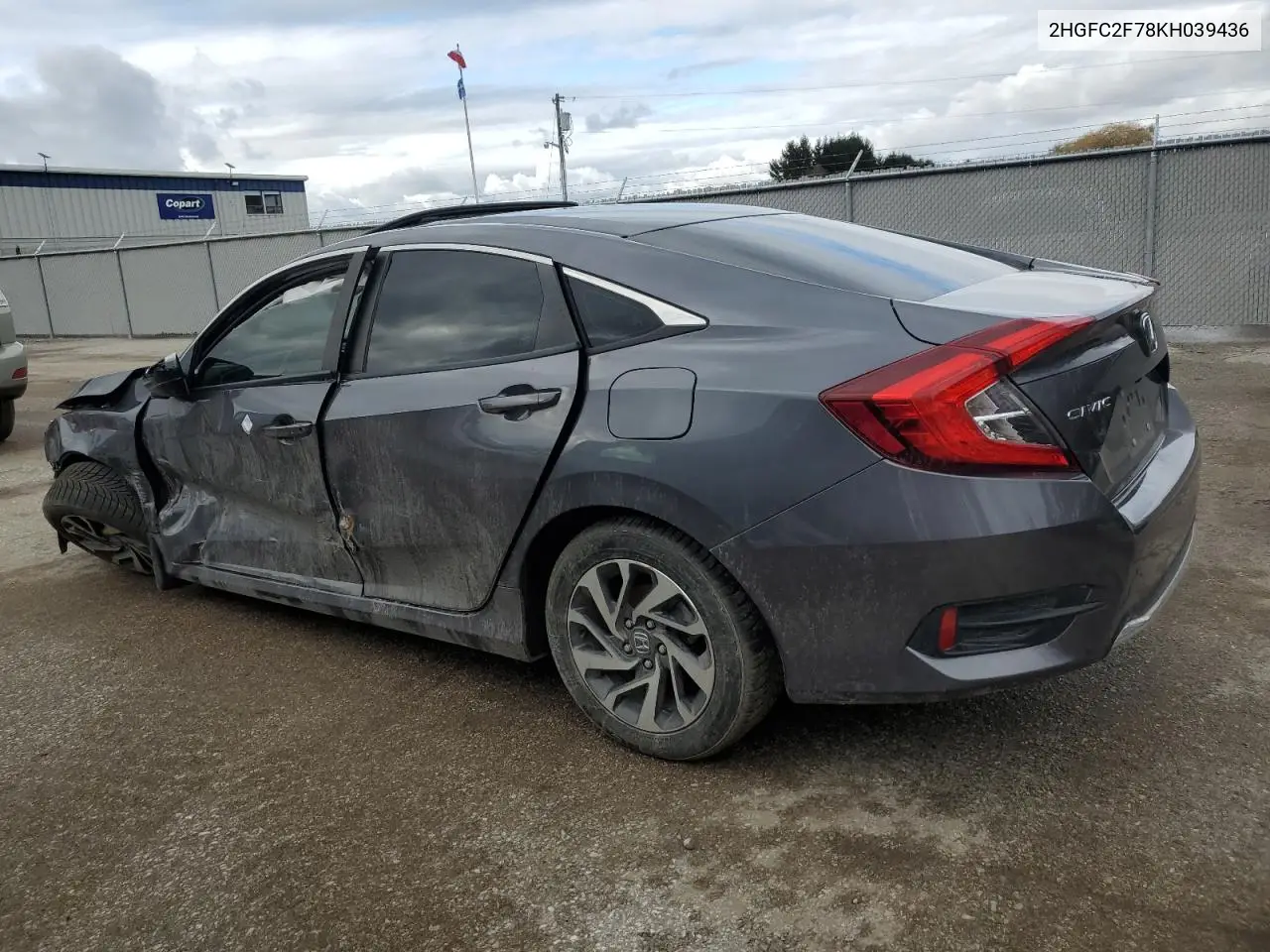 2HGFC2F78KH039436 2019 Honda Civic Ex