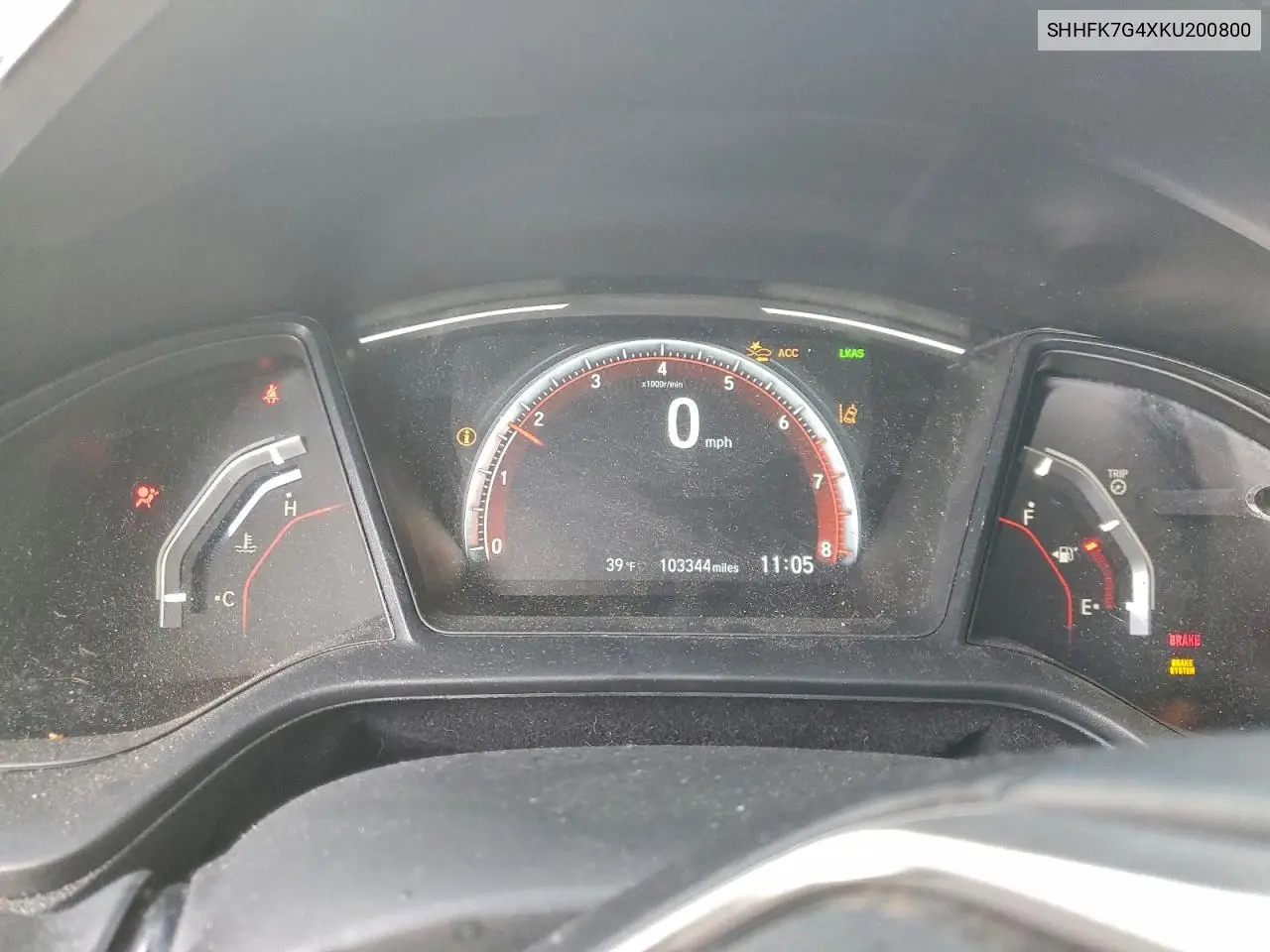 SHHFK7G4XKU200800 2019 Honda Civic Sport