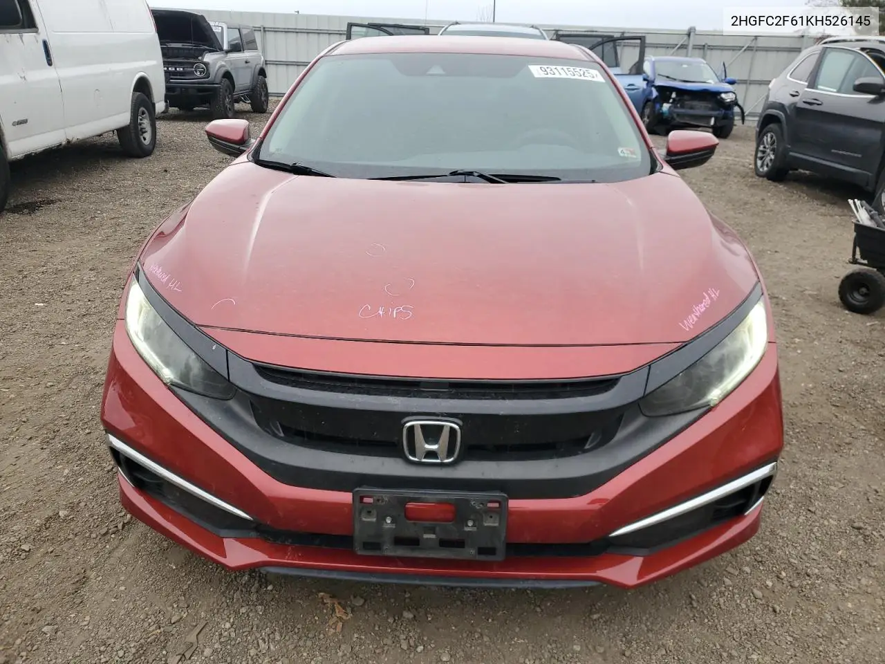 2HGFC2F61KH526145 2019 Honda Civic Lx