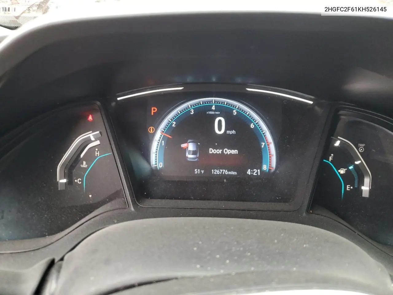 2HGFC2F61KH526145 2019 Honda Civic Lx