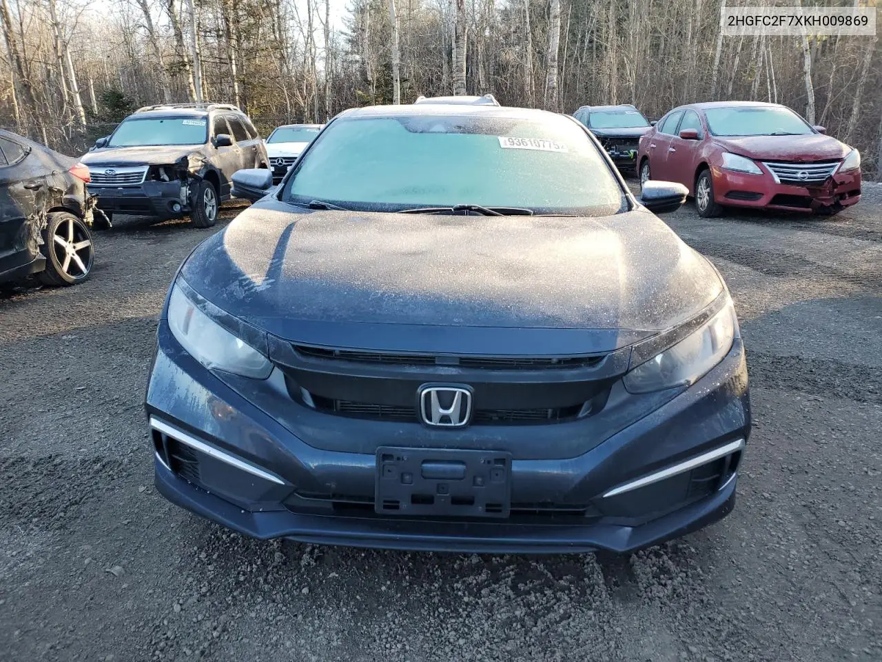 2HGFC2F7XKH009869 2019 Honda Civic Ex