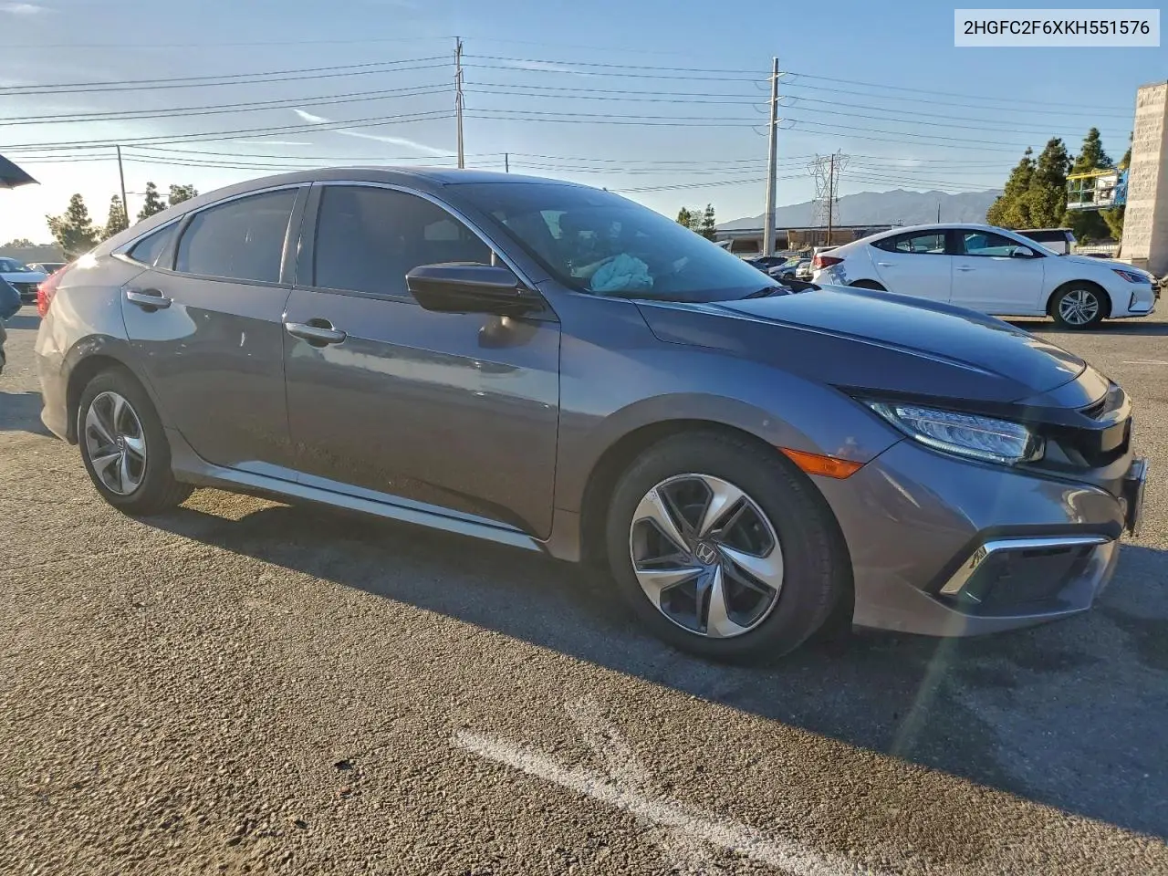 2HGFC2F6XKH551576 2019 Honda Civic Lx