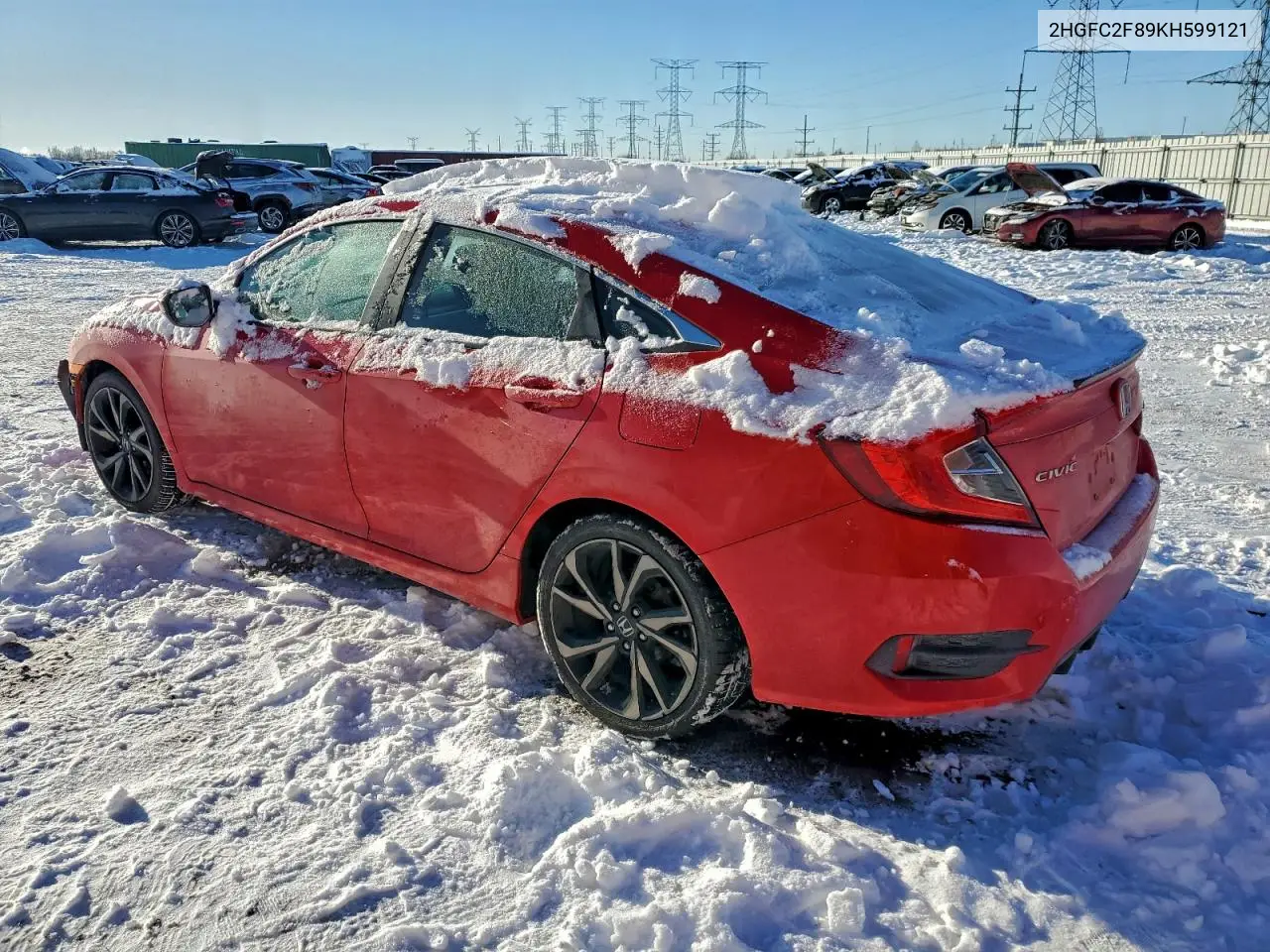 2HGFC2F89KH599121 2019 Honda Civic Sport