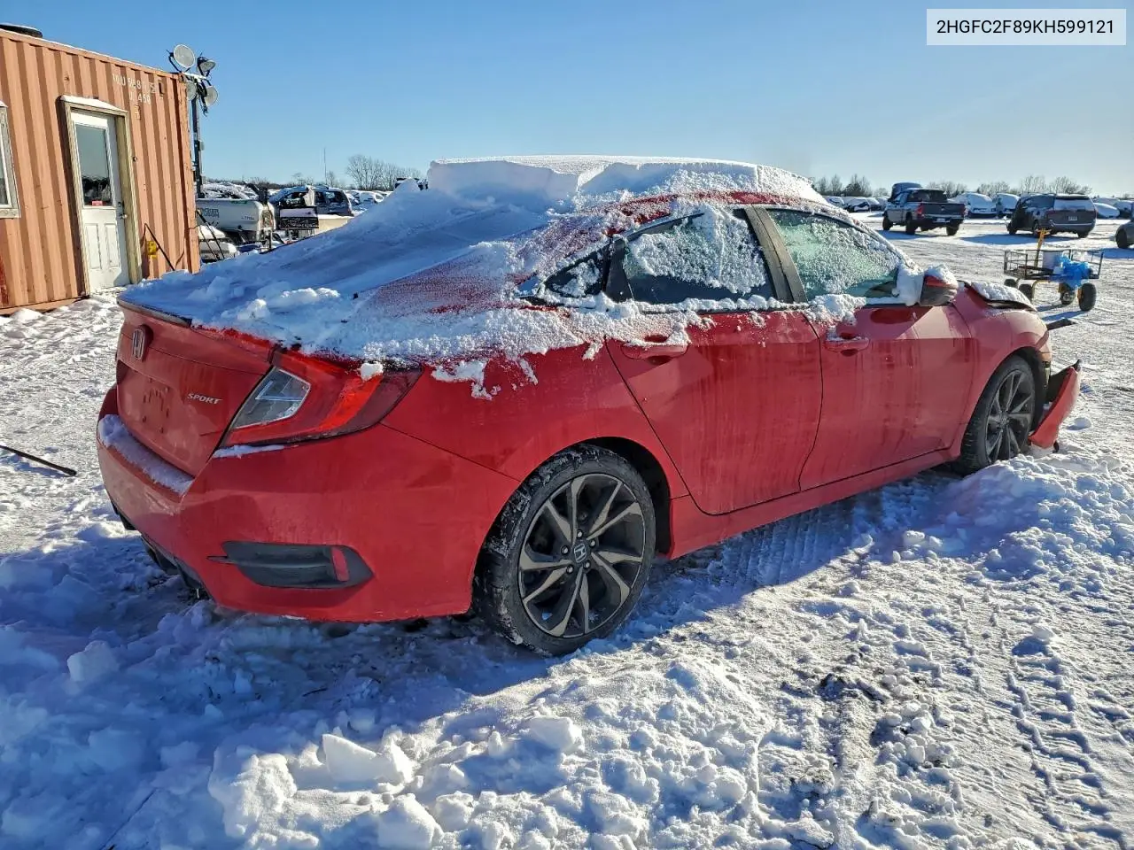 2HGFC2F89KH599121 2019 Honda Civic Sport