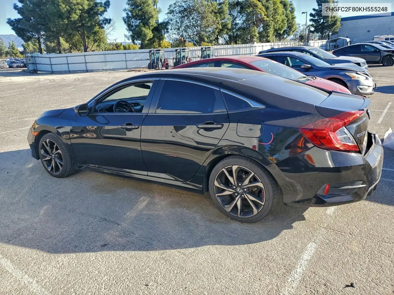2HGFC2F80KH555248 2019 Honda Civic Sport