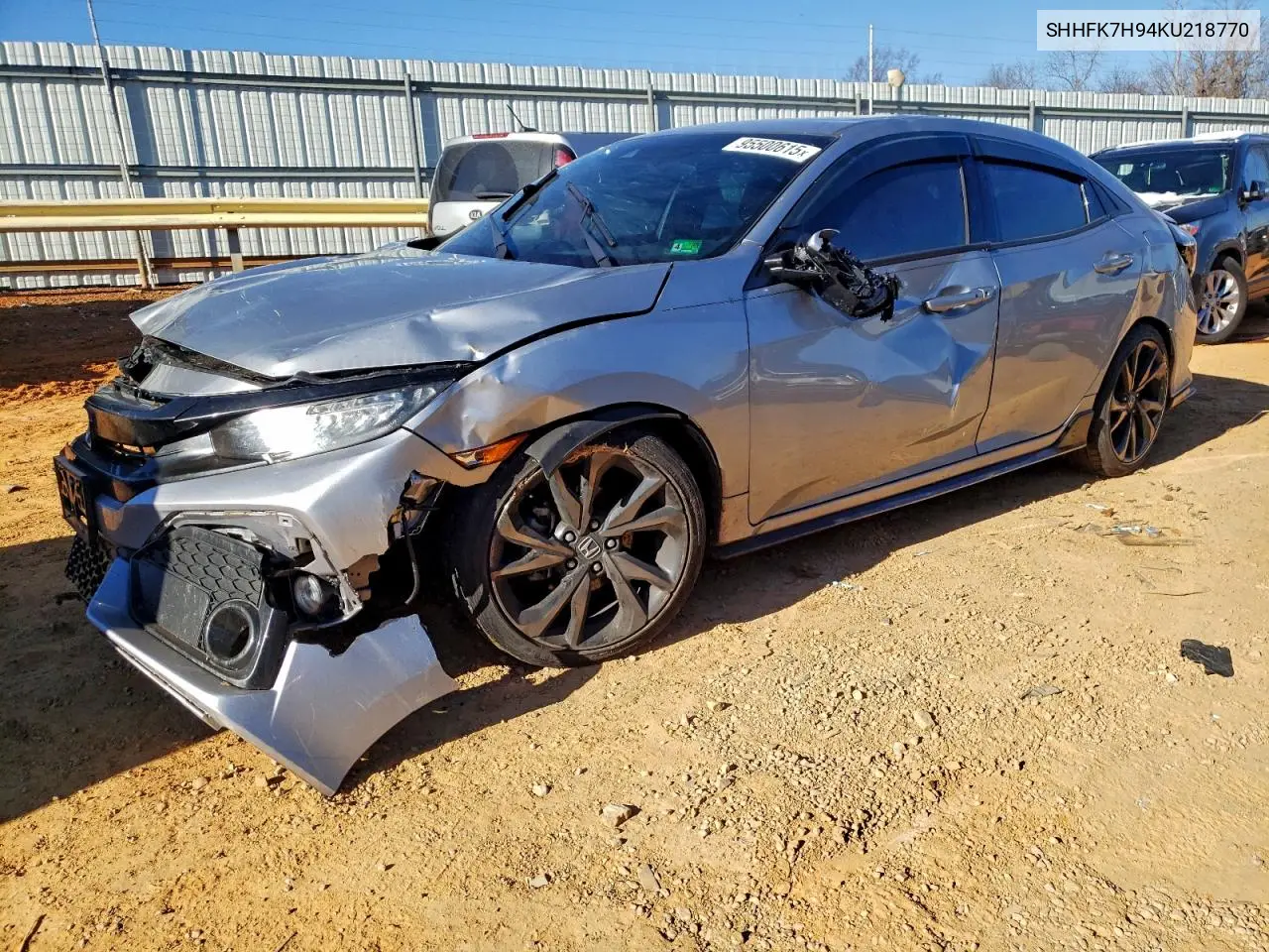 SHHFK7H94KU218770 2019 Honda Civic Sport Touring
