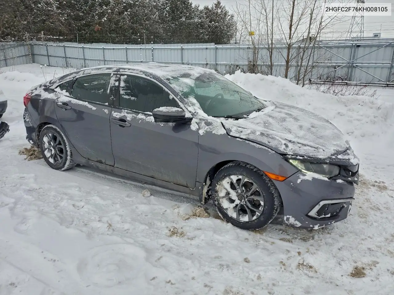 2HGFC2F76KH008105 2019 Honda Civic Ex