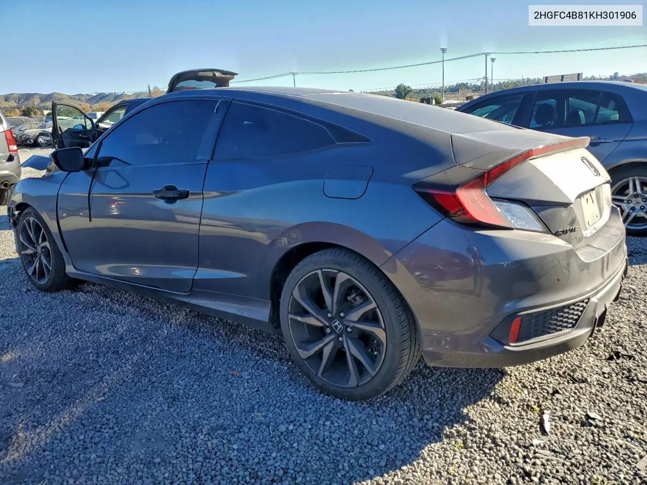 2HGFC4B81KH301906 2019 Honda Civic Sport