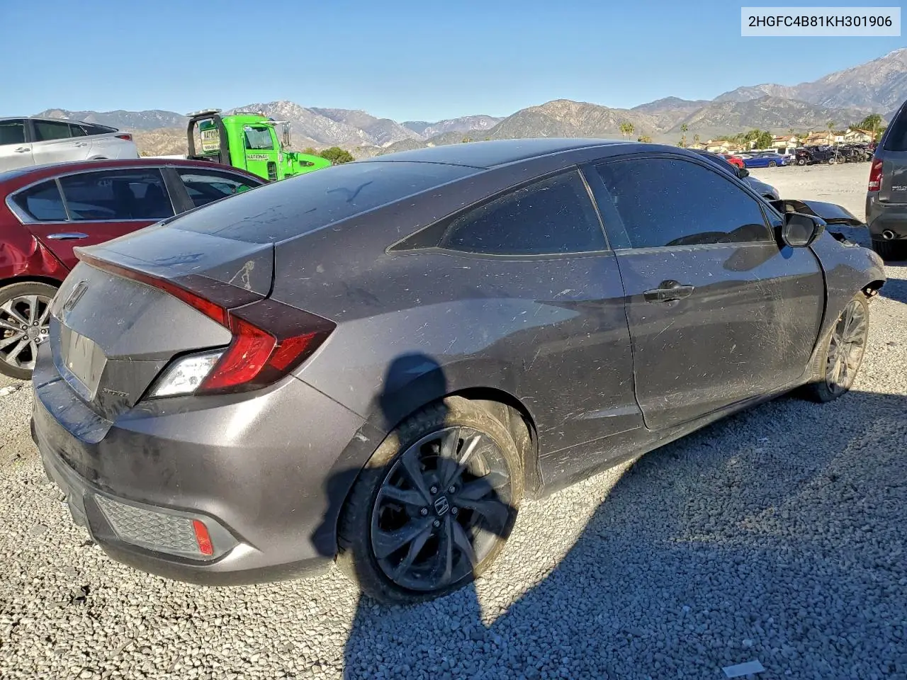 2HGFC4B81KH301906 2019 Honda Civic Sport