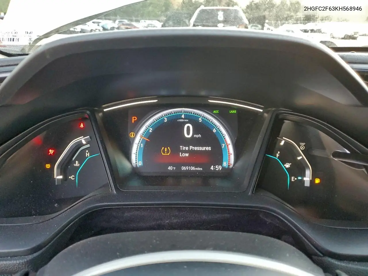 2HGFC2F63KH568946 2019 Honda Civic Lx