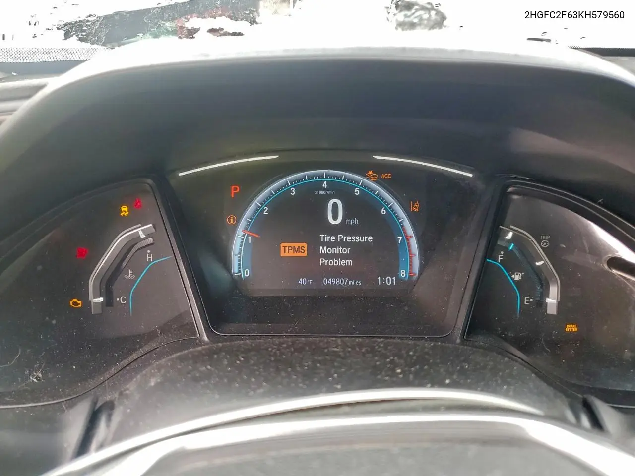 2HGFC2F63KH579560 2019 Honda Civic Lx