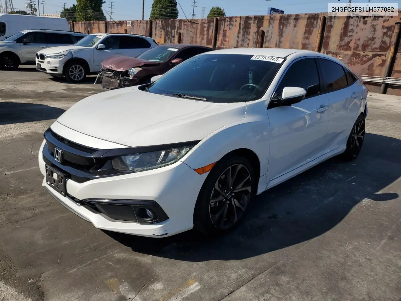 2HGFC2F81LH577082 2020 Honda Civic Sport