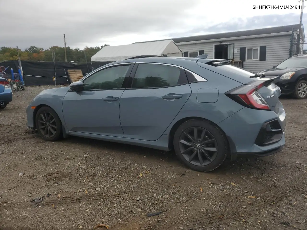 SHHFK7H64MU424941 2021 Honda Civic Ex