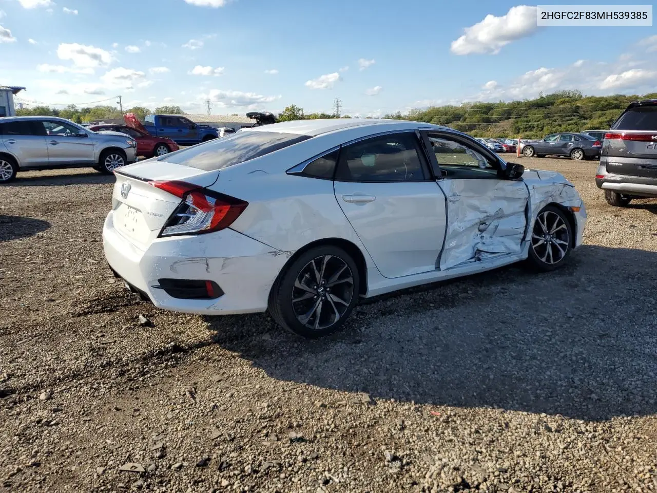 2HGFC2F83MH539385 2021 Honda Civic Sport