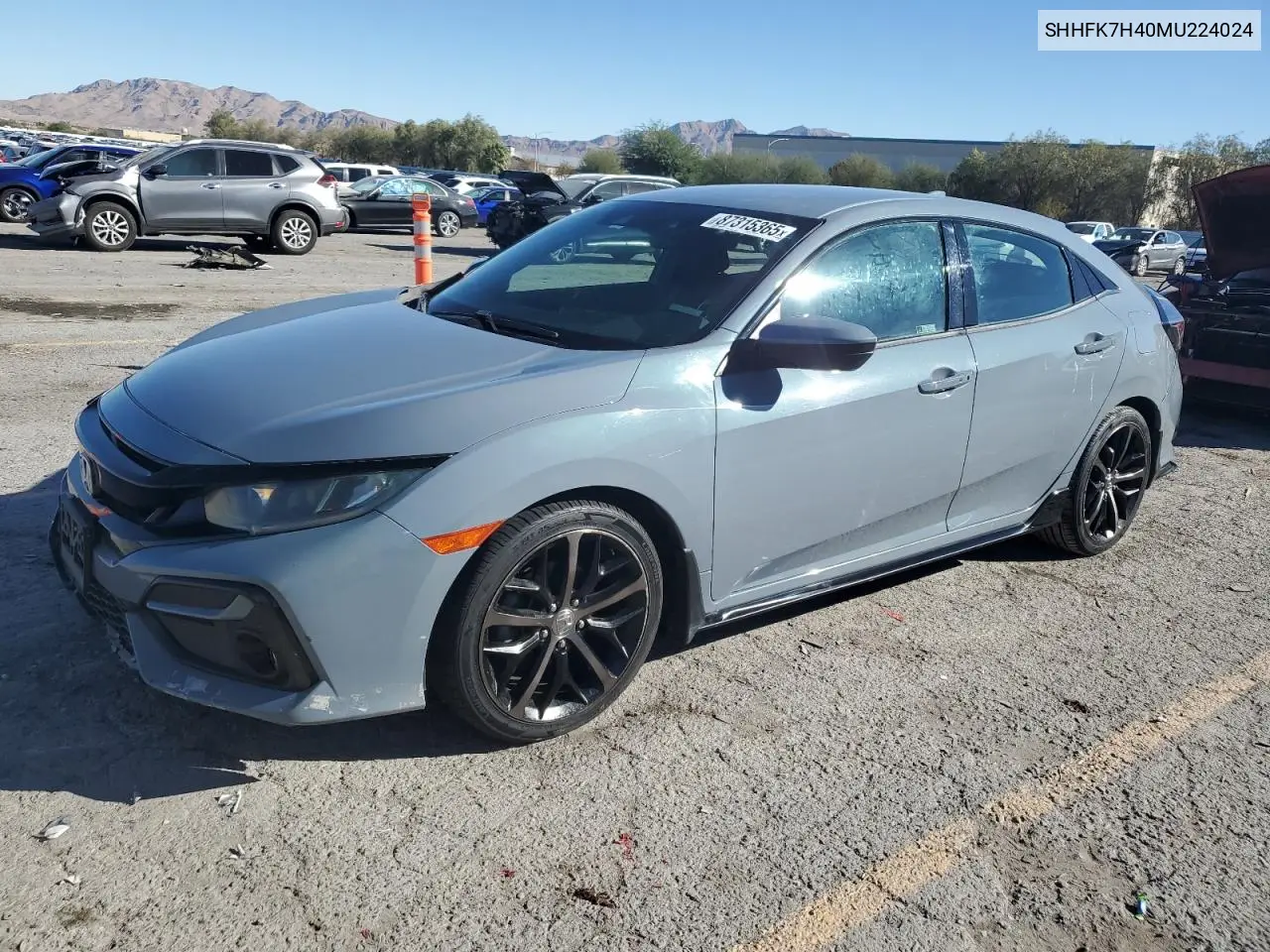 SHHFK7H40MU224024 2021 Honda Civic Sport
