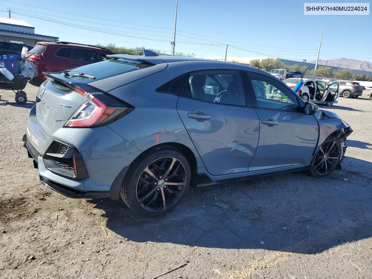 SHHFK7H40MU224024 2021 Honda Civic Sport