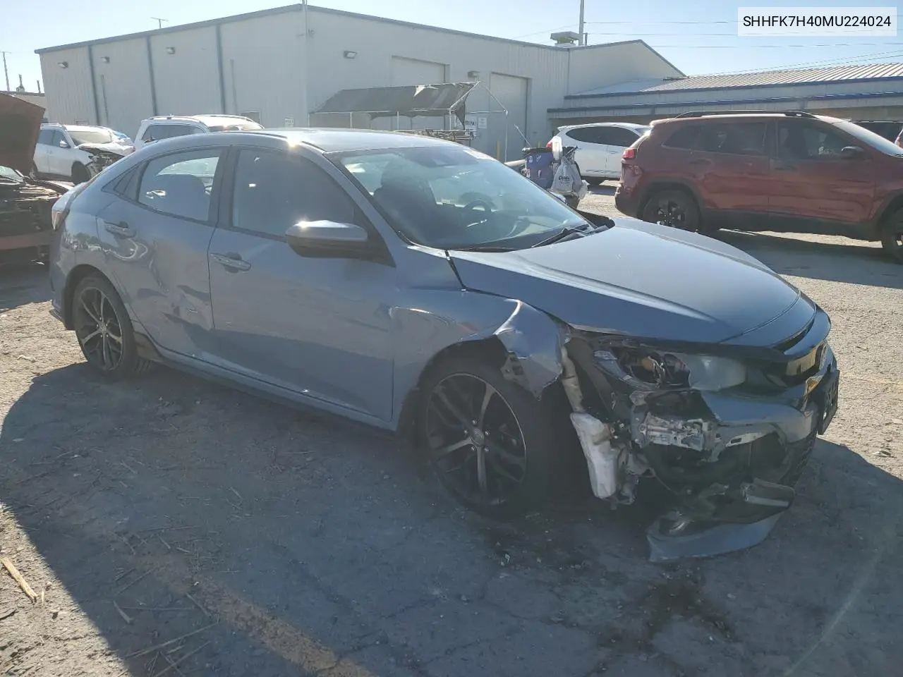 SHHFK7H40MU224024 2021 Honda Civic Sport