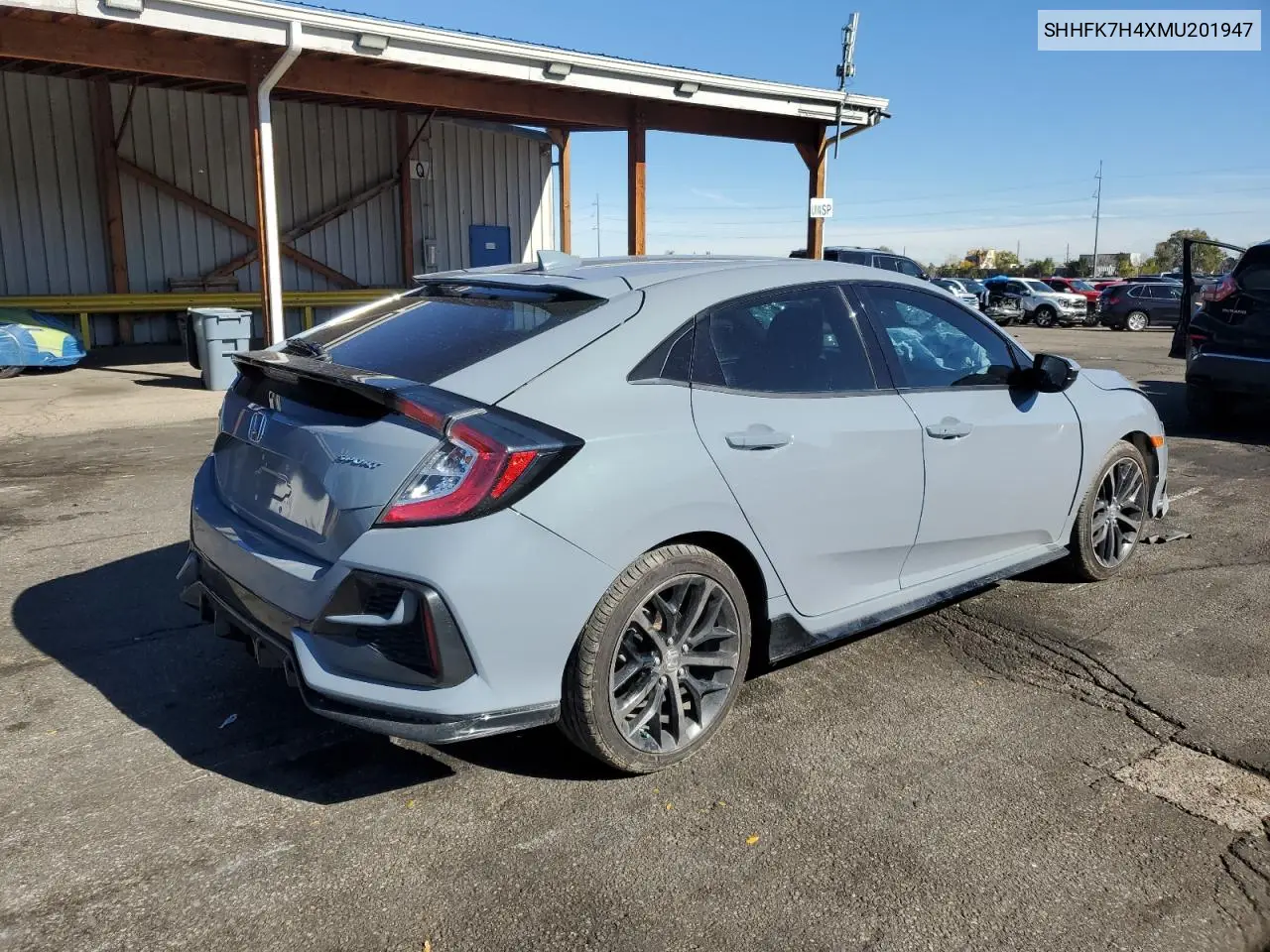 SHHFK7H4XMU201947 2021 Honda Civic Sport