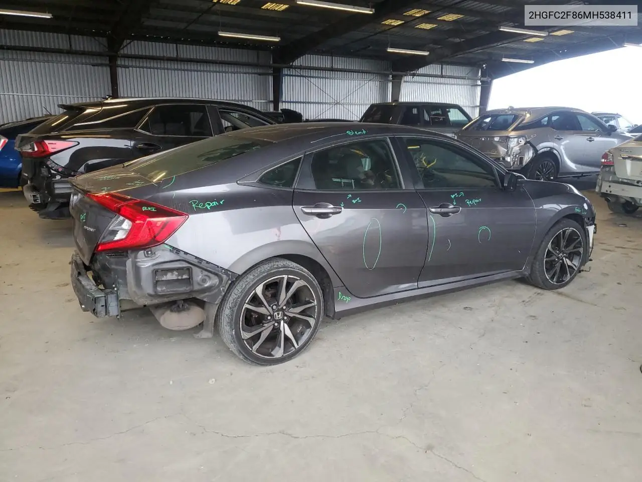 2HGFC2F86MH538411 2021 Honda Civic Sport