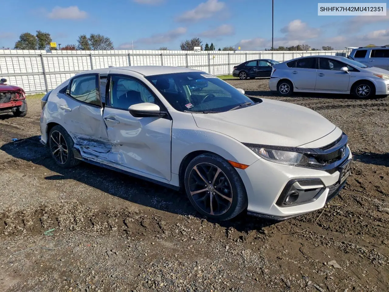 SHHFK7H42MU412351 2021 Honda Civic Sport