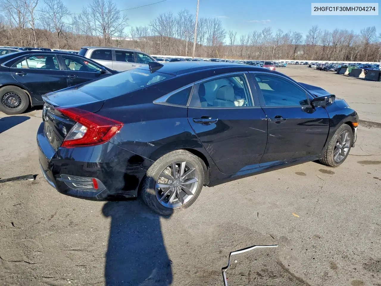 2HGFC1F30MH704274 2021 Honda Civic Ex