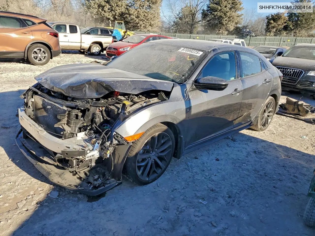 SHHFK7H43MU200414 2021 Honda Civic Sport
