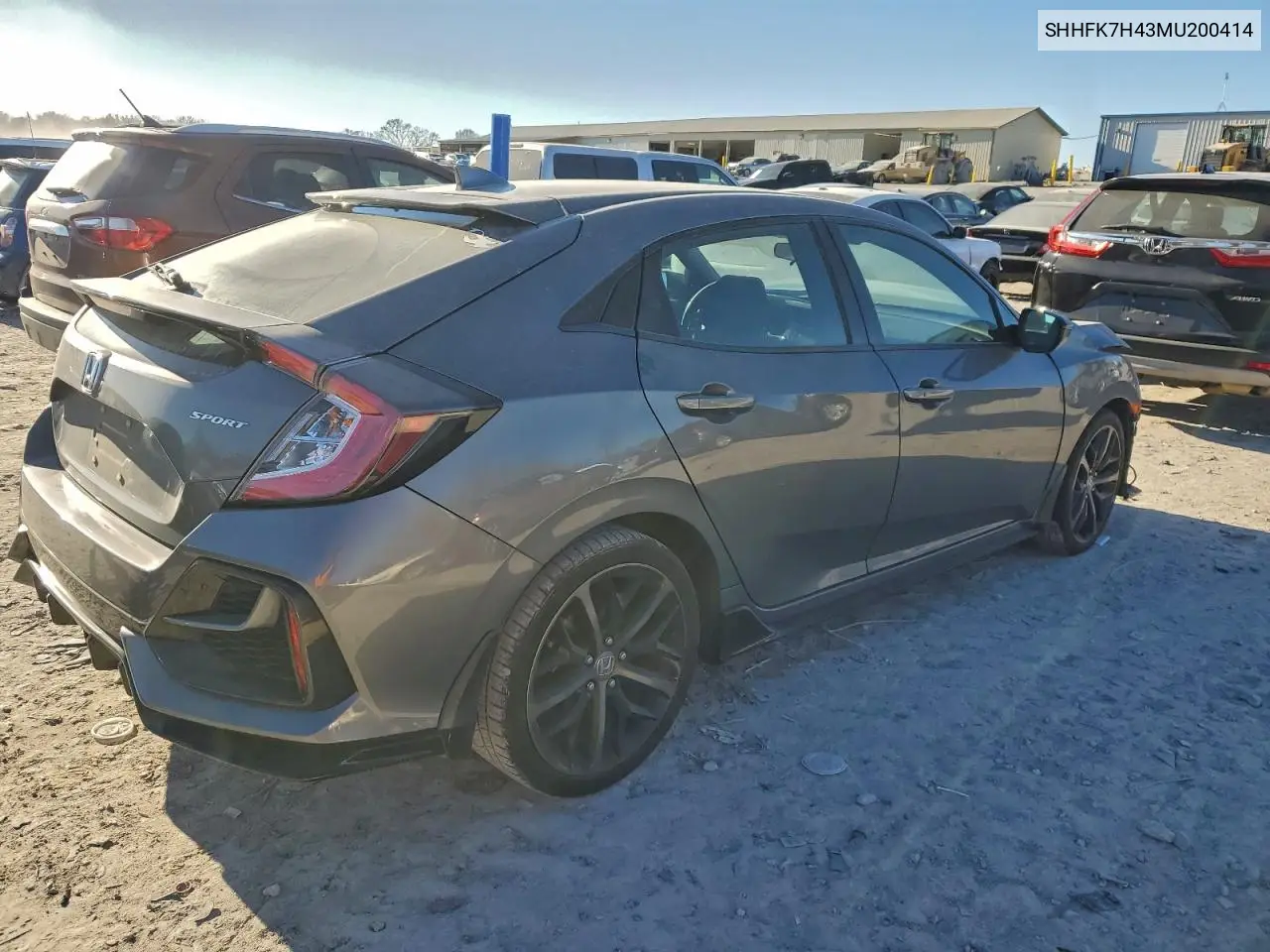 SHHFK7H43MU200414 2021 Honda Civic Sport
