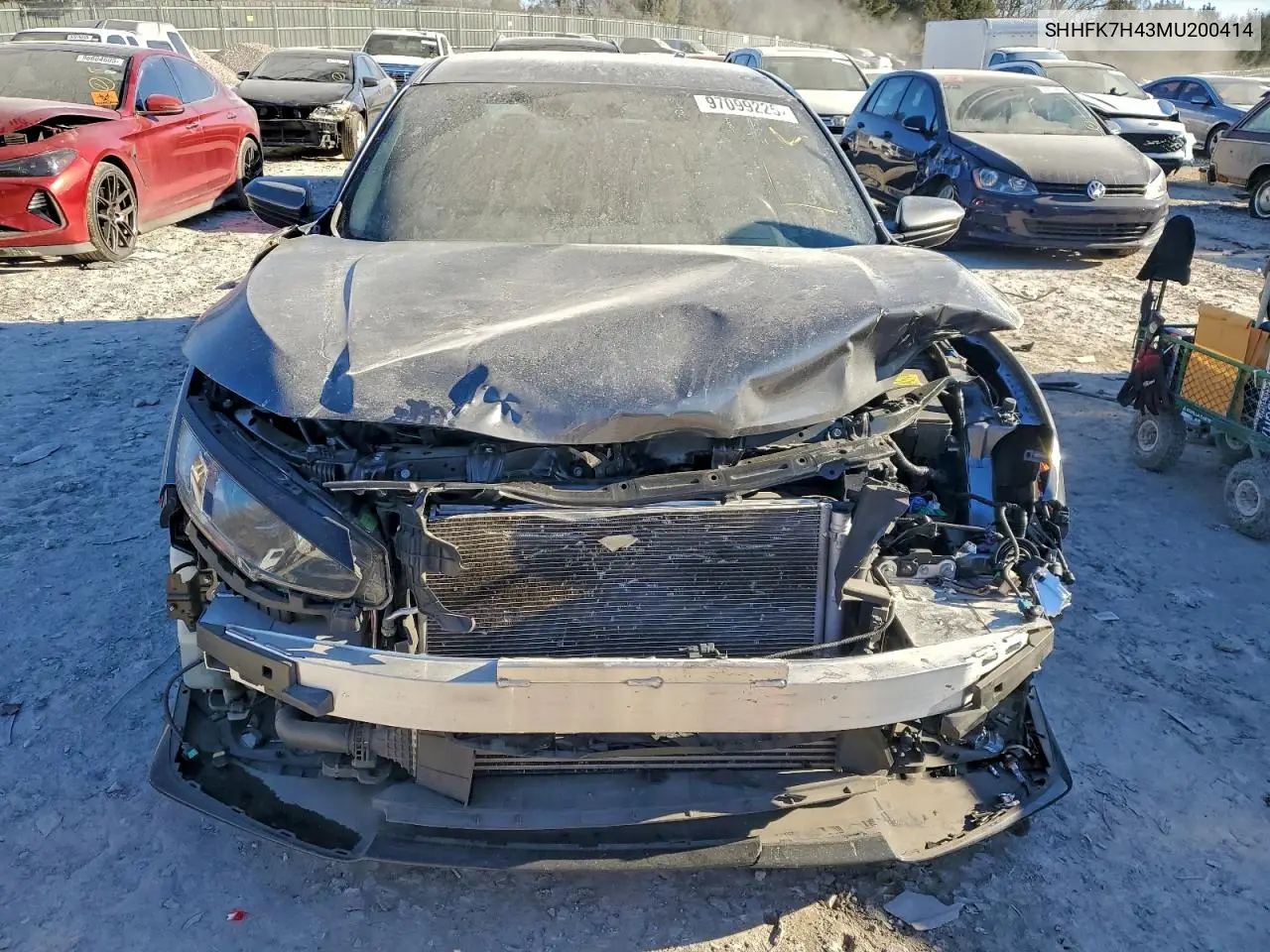 SHHFK7H43MU200414 2021 Honda Civic Sport