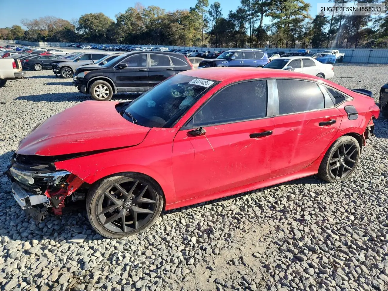 2HGFE2F59NH555351 2022 Honda Civic Sport