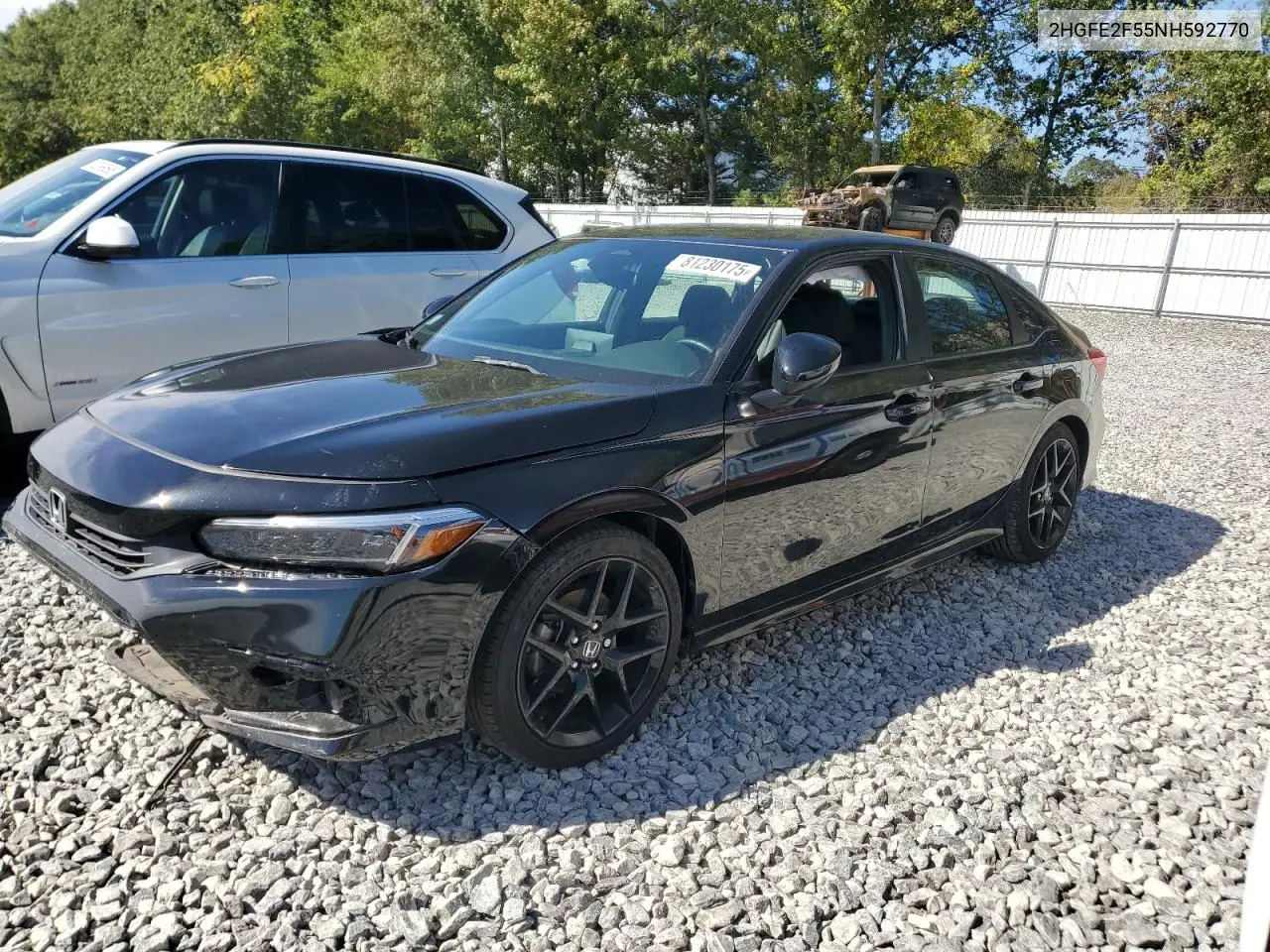 2HGFE2F55NH592770 2022 Honda Civic Sport