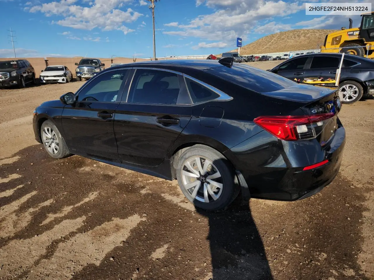 2HGFE2F24NH513224 2022 Honda Civic Lx